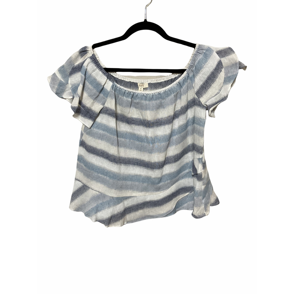 Ganji LA Striped Off The Shoulder Blouse Linen M